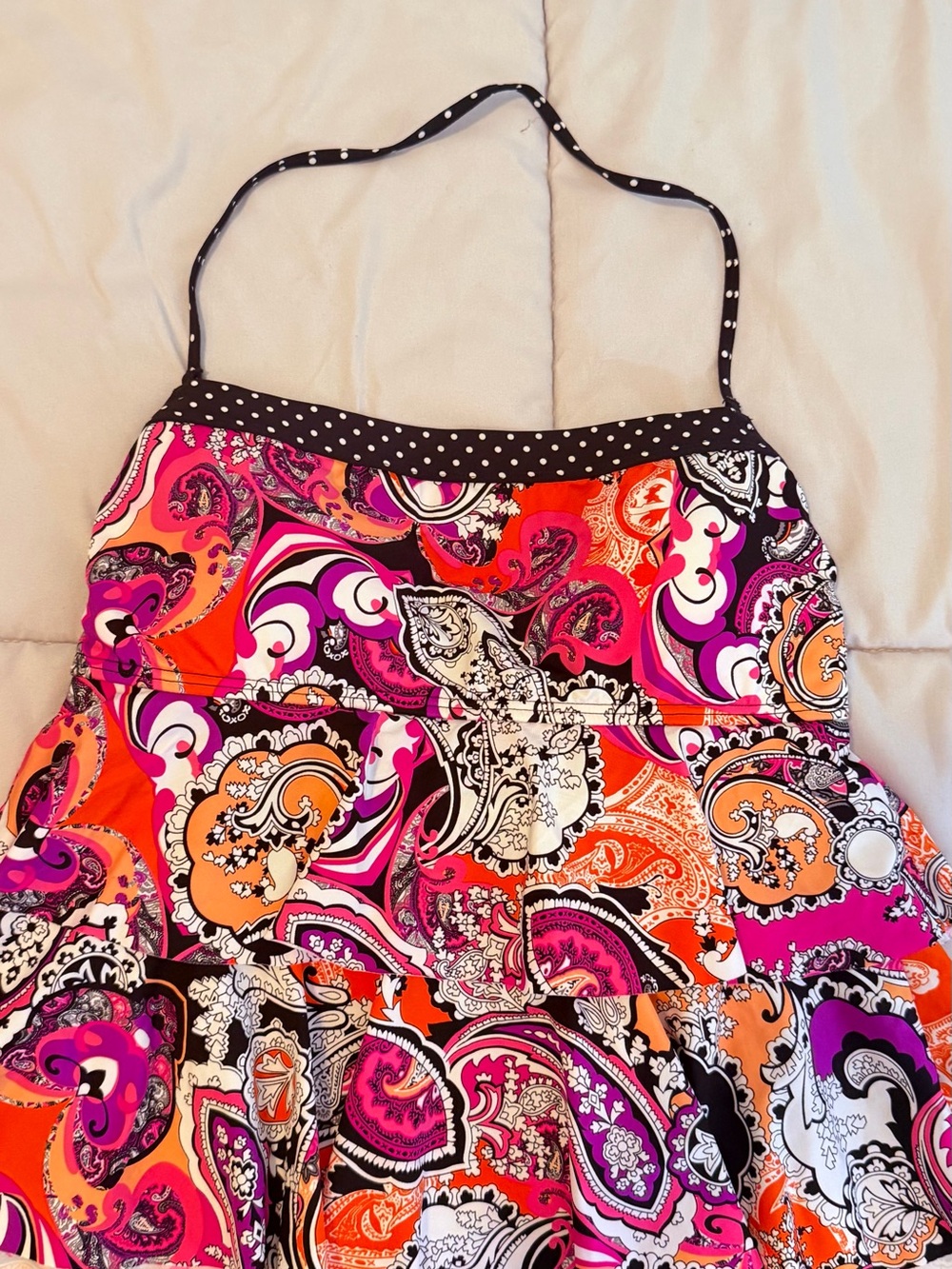KENNETH COLE Paisley TANKINI in Pink, Orange & Black